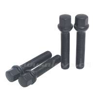 65mm Shank 14x1.5 Black Extended Ball Seat Wheel Lug Bolts