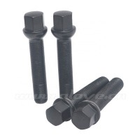 60mm Shank 14x1.5 Black Extended Ball Seat Wheel Lug Bolts